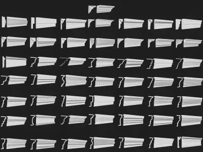 Classical molding profile sweeps collection 3D model