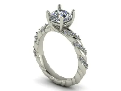 Twist Twig Woman US 7 Ring STL Print Ready 3D print model