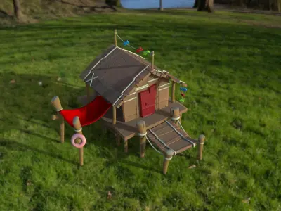 Hut on the shore 3D model