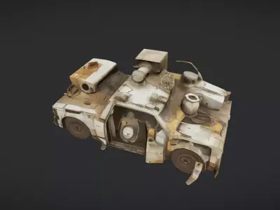 rusty  scrapped disassembled car parts 3D model