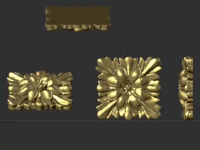 Rosette - Floral Square 3D print model