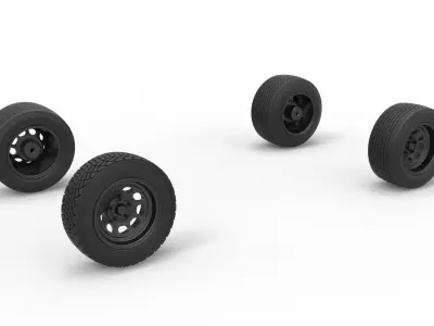 Wheel set of BriSCA F1 Stock Car for Asphalt Scale 1 to 25 3D print model