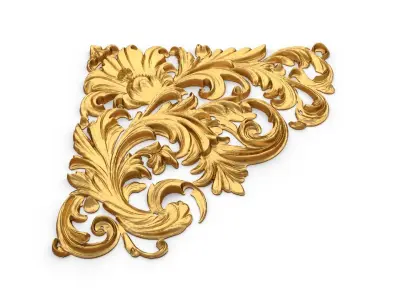 Classic carved corner decor ornament 378  3D model