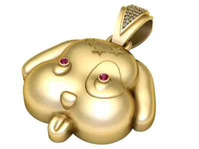 PUPPY  FACE PENDANT 3D PRINTABLE MODEL  3D print model