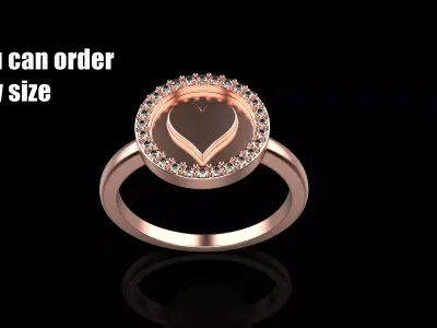 Card hearts ring model 607 3D print model