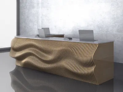 Parametric Wavy Wooden Furniture 12 -  CNC files for cutting 3D model