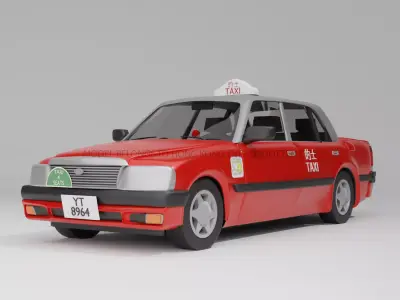 Hong Kong Culture series - Hong Kong Taxi - Crown Comfort Sedan 3D model