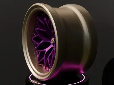 Sport car rim - purple 3D model