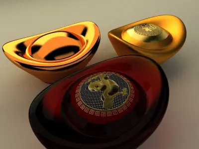 Chinese gold ingot 3D model order