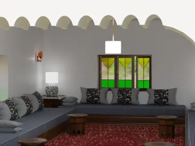 3D Moroccan living Room 3D model