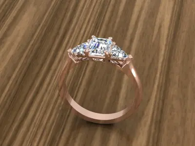 Jewelry Diamond Ring 3D print model 12