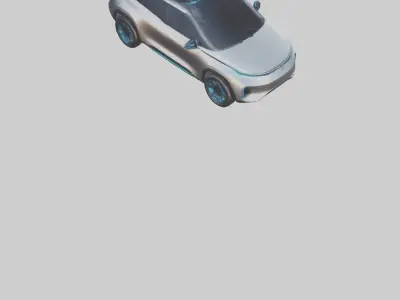 Futuristic Autonomous SUV model Low-poly 3D model