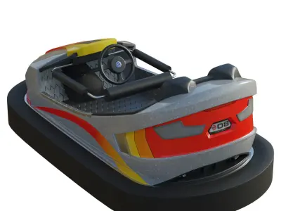 Bumper Car Grey  Low-poly 3D model