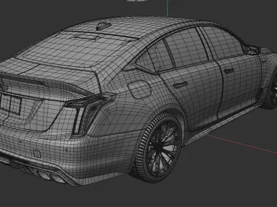 Cadillac CT5 V blackwing 2022 Engine and Interior 3D model