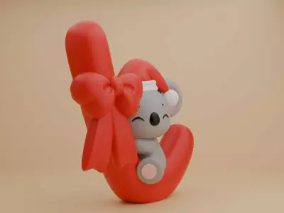 Christmas koala 19 3D print model
