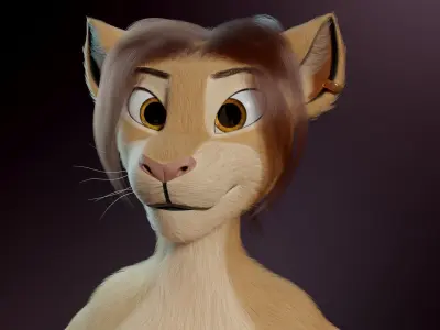 Arthur Anthro Lion 3D model