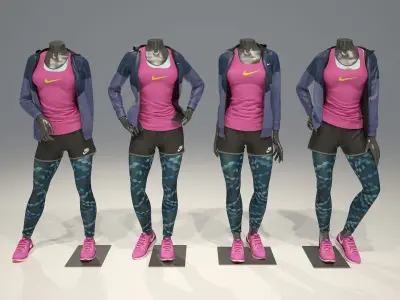 Woman mannequin Nike pack 2 3D model