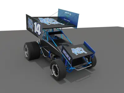 3D Model of a Sprint Car by Media Pixel 3D model