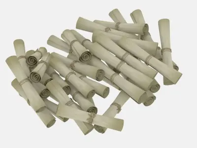 Paper Scrolls Pile 3D model