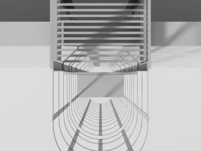 Fire escape staires Low-poly 3D model