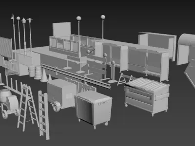 3dStreetSide items in kitchen 3D model