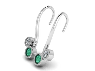 Bezel Setting Earring 4047 3D print model
