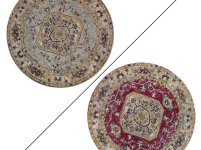 Round Rug Set 300 3D model