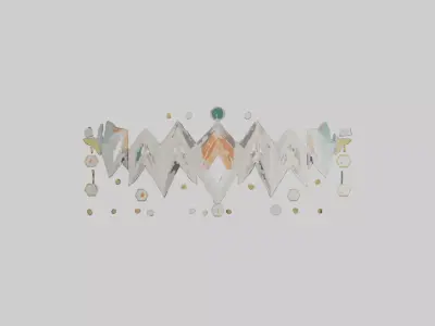 Geometric Print Wall Decals Low-poly 3D model