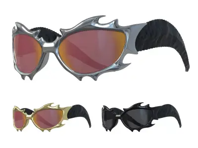 Gentle Monster x Tekken 8 Sunglasses Low-poly 3D model