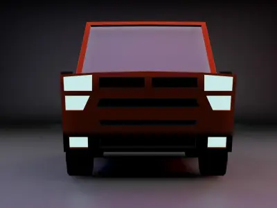 low poly car orange Low-poly 3D model
