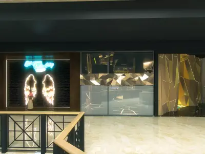 Modern Cigar Lounge and Cafe Bar Interior 3D Model 3D model