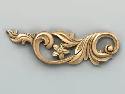 Carved decor horizontal 029 3D model