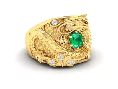 Luxury Dragon Ring For Men Jewelry Model 424 3D print model