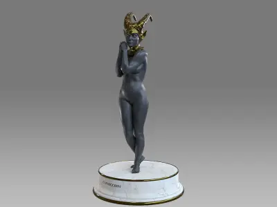 Zodiac Sign Female Capricorn Low-poly 3D model