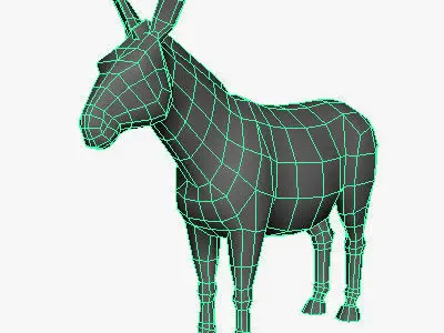 Low Poly Donkey Low-poly 3D model