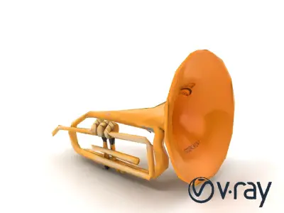 Tenor Trombone with Slide and Copper Bell model pack Low-poly 3D model