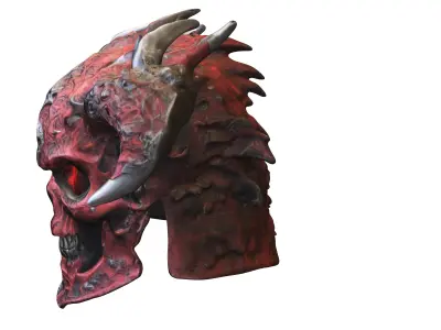 Demonic Skull Helmet 3D Low-poly 3D model