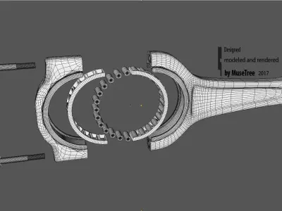 Pistons  crankshaft set 3D model
