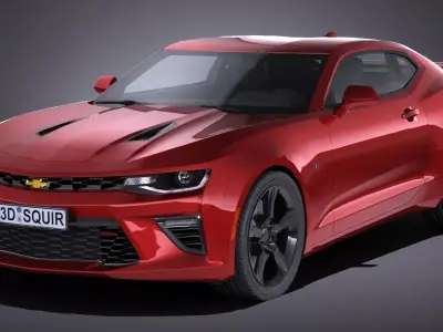 HQ LowPoly Chevrolet Camaro SS 2017 3D model