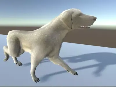 Dog rigged with muscle system and animation included 3D model