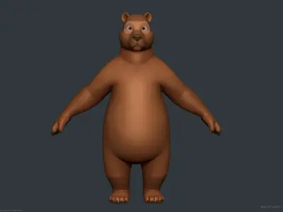 Stylized Cartoon Bear - Biped 3D model