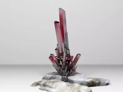 Red Crystal  Free low-poly 3D model