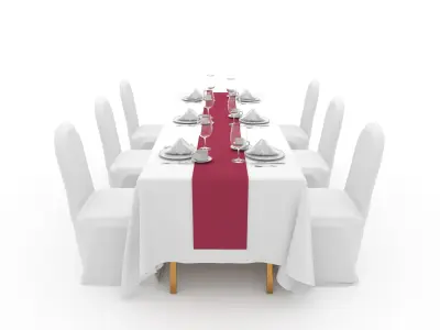 Banquet Table and Chair 117 3D model