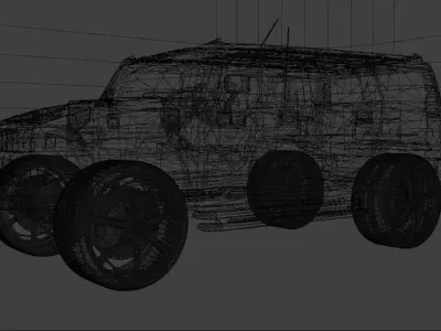 Hummer H2 SUV  Stylized Game Ready Vehicle 3D Model  3D model