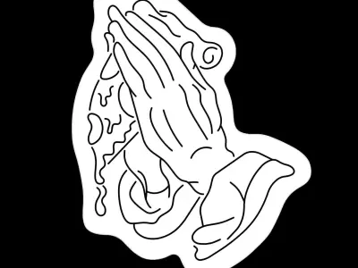 Pizza Praying Hands Neon Sign 3D model