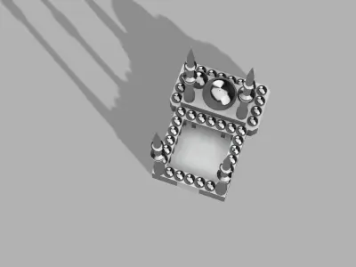 mosque with two towers 3D model