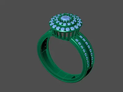 Womens Rings With Stone Ring Ready STL 3DM Models Rings women 3D print model