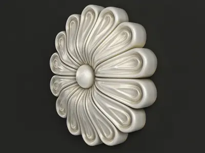Round carved rosette  3D model