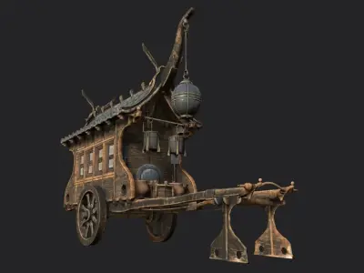 Japanese Ramen-Food Cart PBR Low-Poly Low-poly 3D model