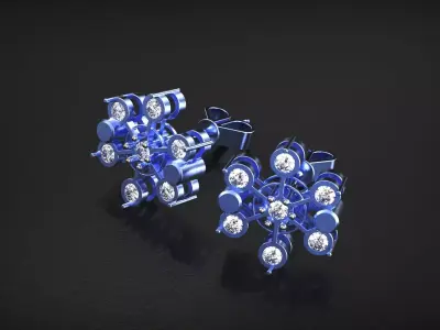 Blue Diamond jewelry earring luxury 3D model
